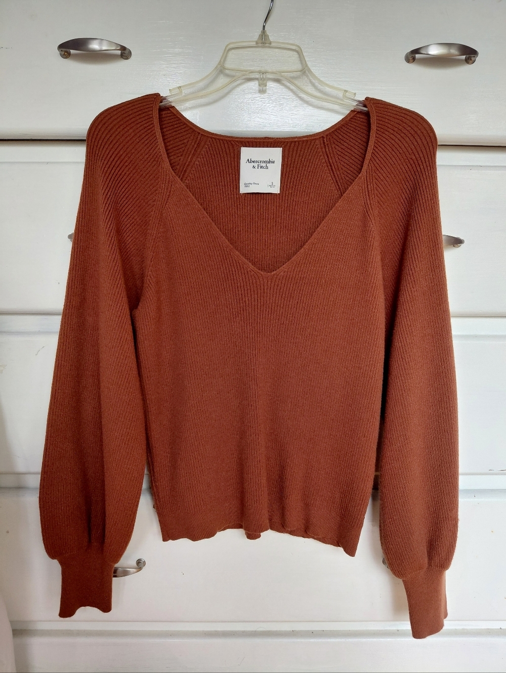 Abercrombie & Fitch Ribbed Balloon Sleeve Top Women’s Small